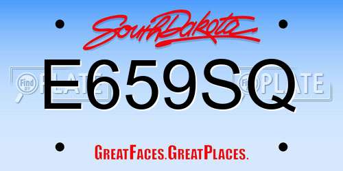 E659SQ South Dakota License Plate