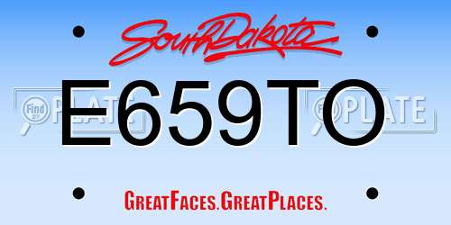 E659TO South Dakota License Plate