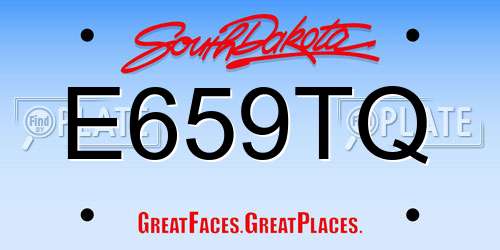 E659TQ South Dakota License Plate