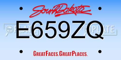 E659ZQ South Dakota License Plate