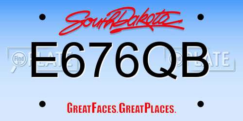 E676QB South Dakota License Plate