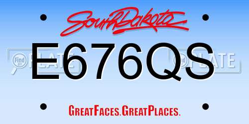 E676QS South Dakota License Plate