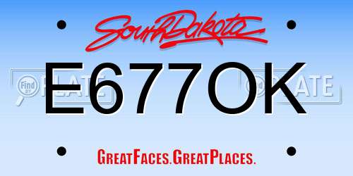 E677OK South Dakota License Plate