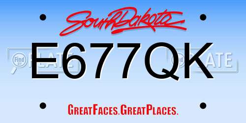 E677QK South Dakota License Plate
