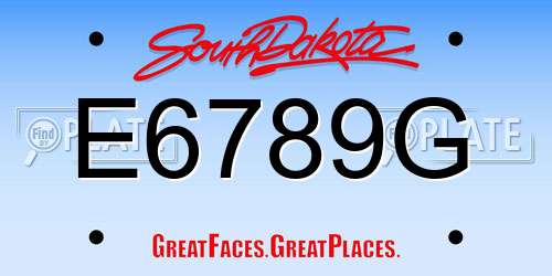 E6789G South Dakota License Plate