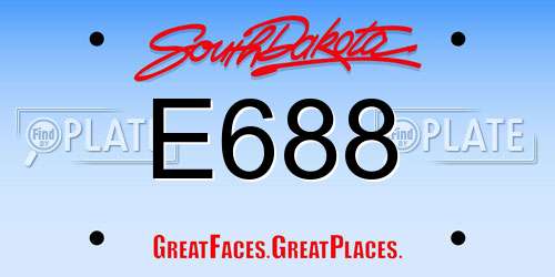 E688 South Dakota License Plate