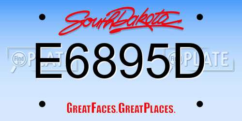 E6895D South Dakota License Plate