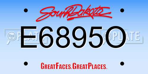E6895O South Dakota License Plate