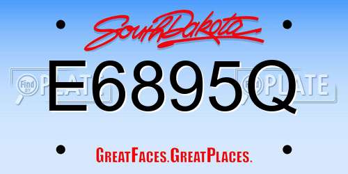 E6895Q South Dakota License Plate