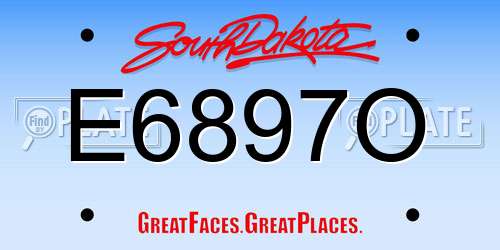 E6897O South Dakota License Plate