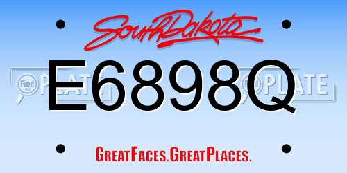 E6898Q South Dakota License Plate