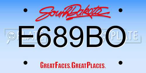 E689BO South Dakota License Plate
