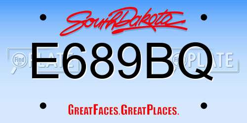 E689BQ South Dakota License Plate