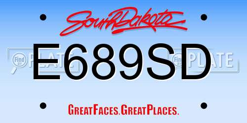 E689SD South Dakota License Plate