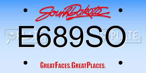 E689SO South Dakota License Plate