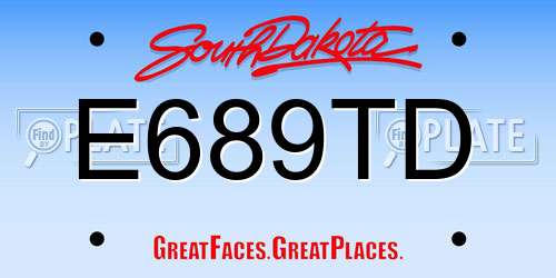 E689TD South Dakota License Plate