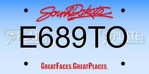 E689TO South Dakota License Plate