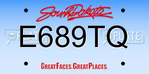 E689TQ South Dakota License Plate