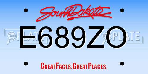 E689ZO South Dakota License Plate