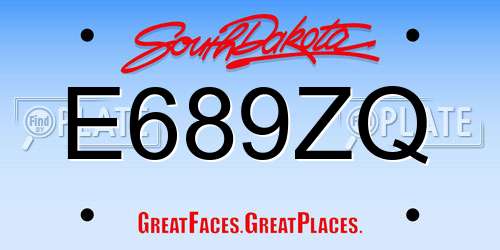 E689ZQ South Dakota License Plate