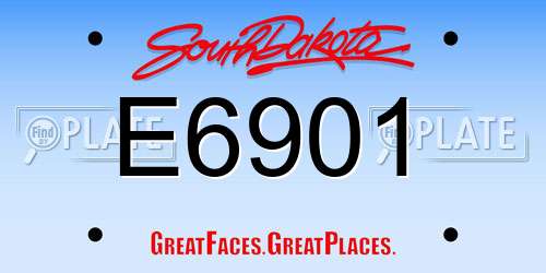 E6901 South Dakota License Plate