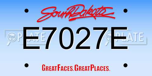 E7027E South Dakota License Plate