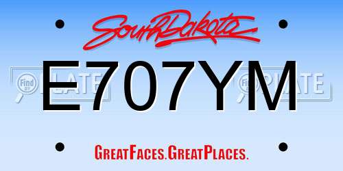 E707YM South Dakota License Plate