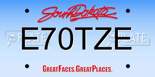 E70TZE South Dakota License Plate