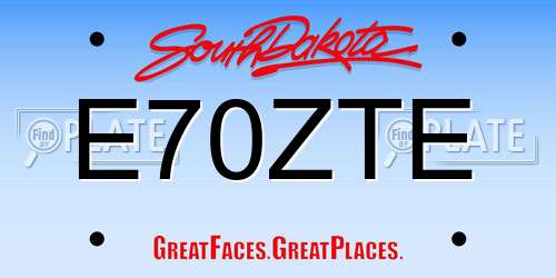 E70ZTE South Dakota License Plate