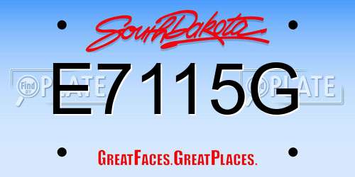 E7115G South Dakota License Plate