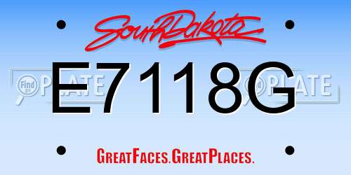E7118G South Dakota License Plate