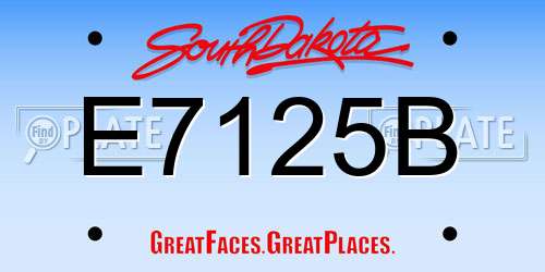 E7125B South Dakota License Plate