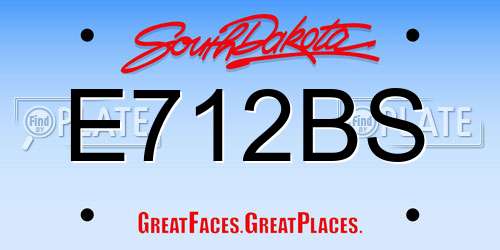 E712BS South Dakota License Plate
