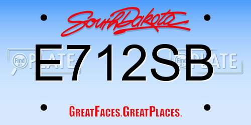 E712SB South Dakota License Plate