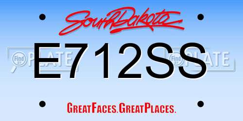 E712SS South Dakota License Plate
