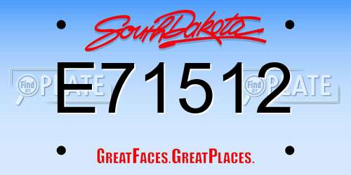 E71512 South Dakota License Plate