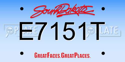 E7151T South Dakota License Plate