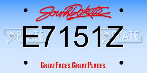 E7151Z South Dakota License Plate