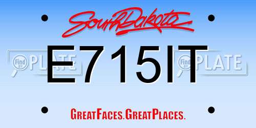 E715IT South Dakota License Plate