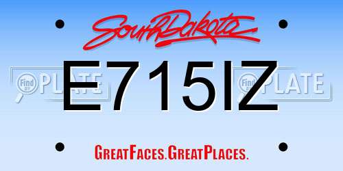 E715IZ South Dakota License Plate