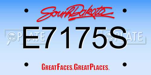 E7175S South Dakota License Plate