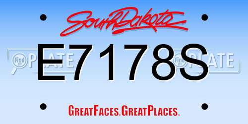 E7178S South Dakota License Plate