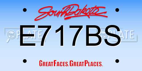 E717BS South Dakota License Plate