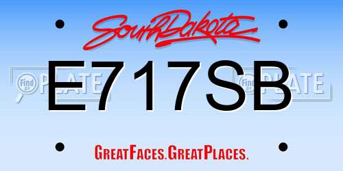 E717SB South Dakota License Plate
