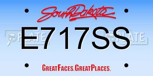 E717SS South Dakota License Plate