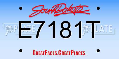 E7181T South Dakota License Plate