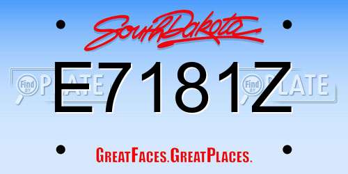 E7181Z South Dakota License Plate