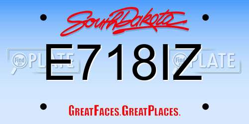 E718IZ South Dakota License Plate