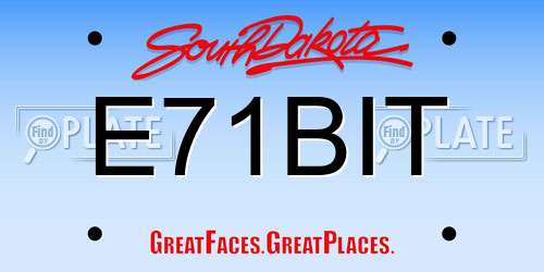 E71BIT South Dakota License Plate