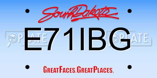 E71IBG South Dakota License Plate